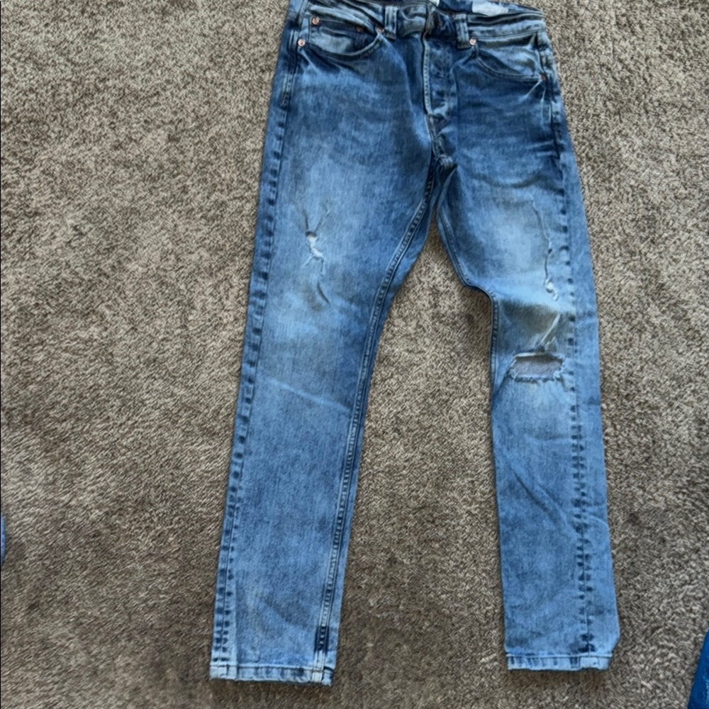 Only & Sons Classic Blue Men's Jeans lil distress details